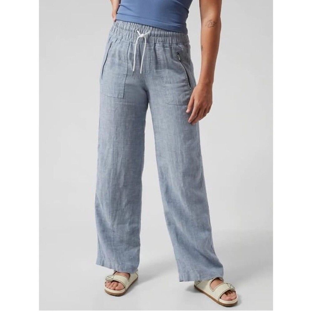 Athleta Cabo Linen Wide Leg Pant